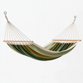 Amaca 320 x 150 cm in tessuto verde oliva con barre in legno per giardino