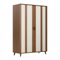 Armadio guardaroba 120 x 55 x 180 cm marrone e bianco effetto legno moderno a 2 ante