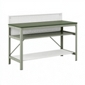 Banco da lavoro 120 x 60 x 150 cm in metallo verde con pannello forato e ripiani