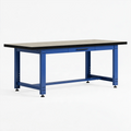 Banco da lavoro 200 x 75 x 90 cm in acciaio blu con piano forato e cassetto