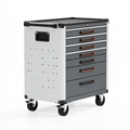 Cassettiera portautensili 75 x 46 x 92 cm in acciaio grigio e nero con ruote 7 cassetti