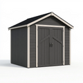 Capanno da giardino 240 x 180 x 230 cm in resina grigio antracite con doppia porta