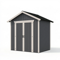 Casetta da giardino 203 x 122 x 196 cm in resina grigio antracite con doppia porta